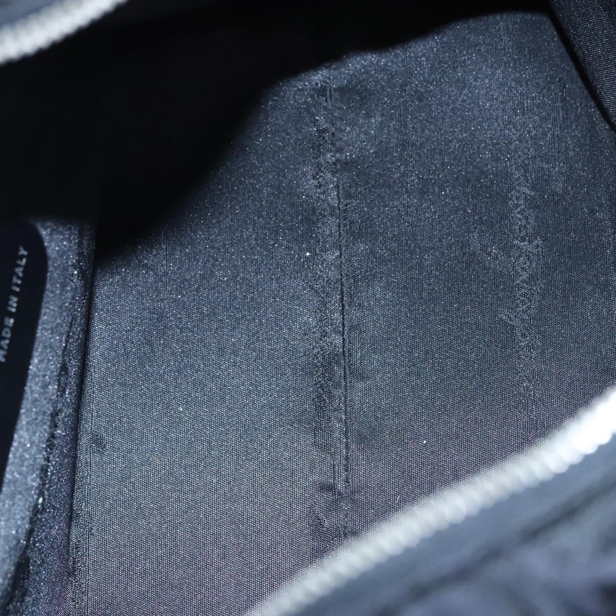 Salvatore Ferragamo Gancini Shoulder Bag Canvas Black Silver Auth bs23336