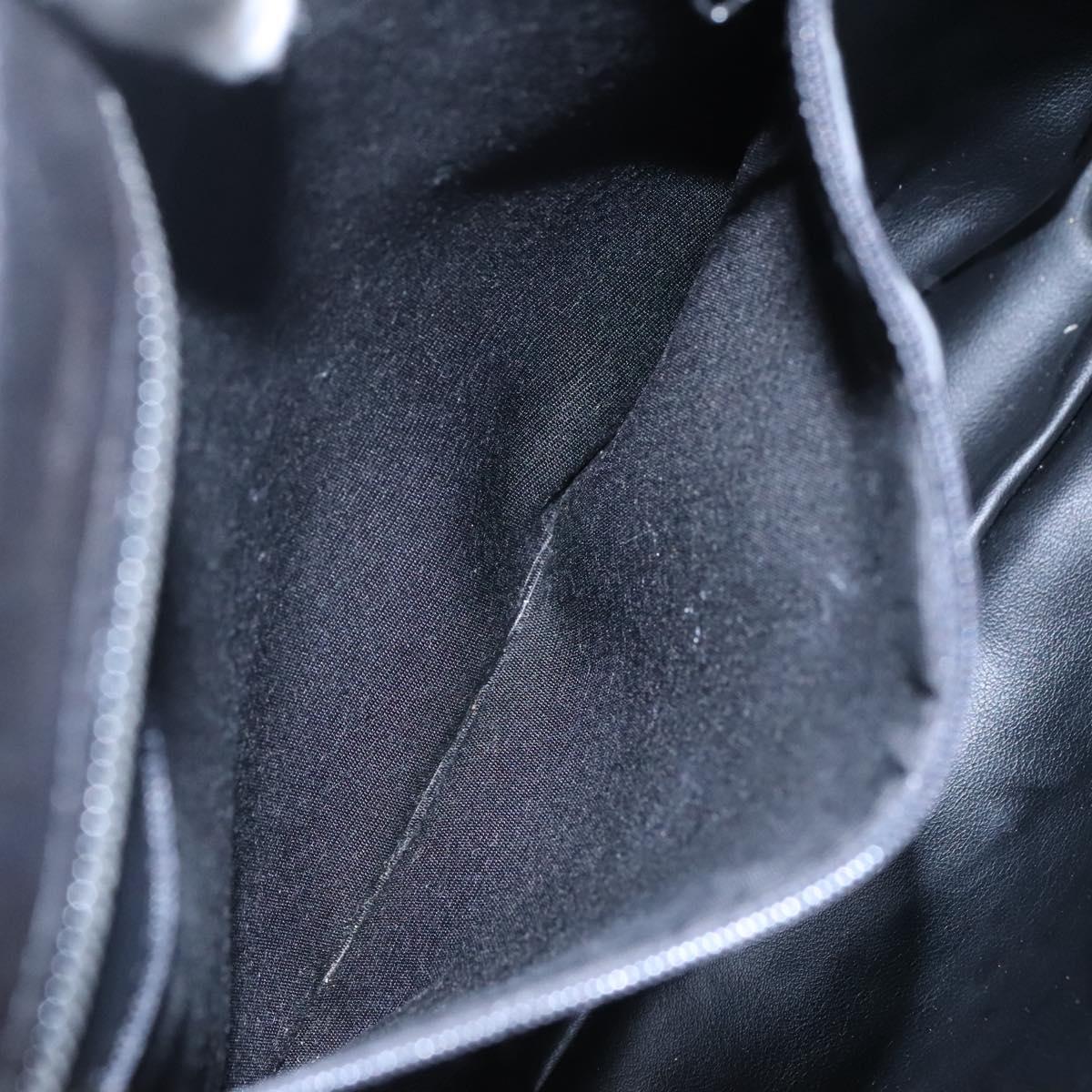 BALLY Quilted Chain Shoulder Bag Leather Black Gold Auth bs23339