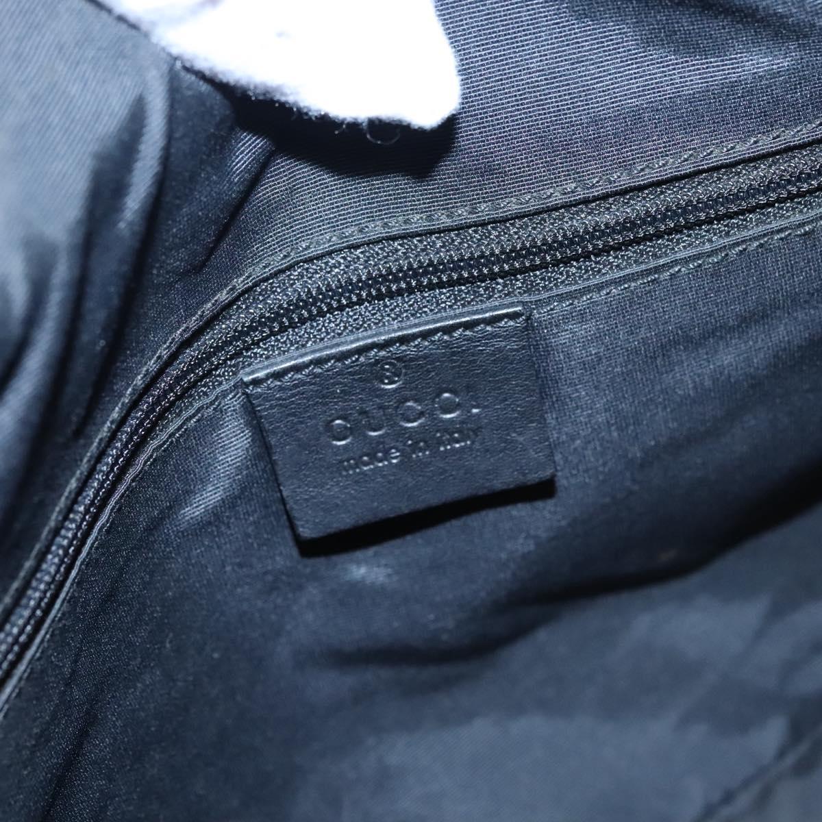 GUCCI GG Canvas Hand Bag Black Gold 92734 Auth bs23345