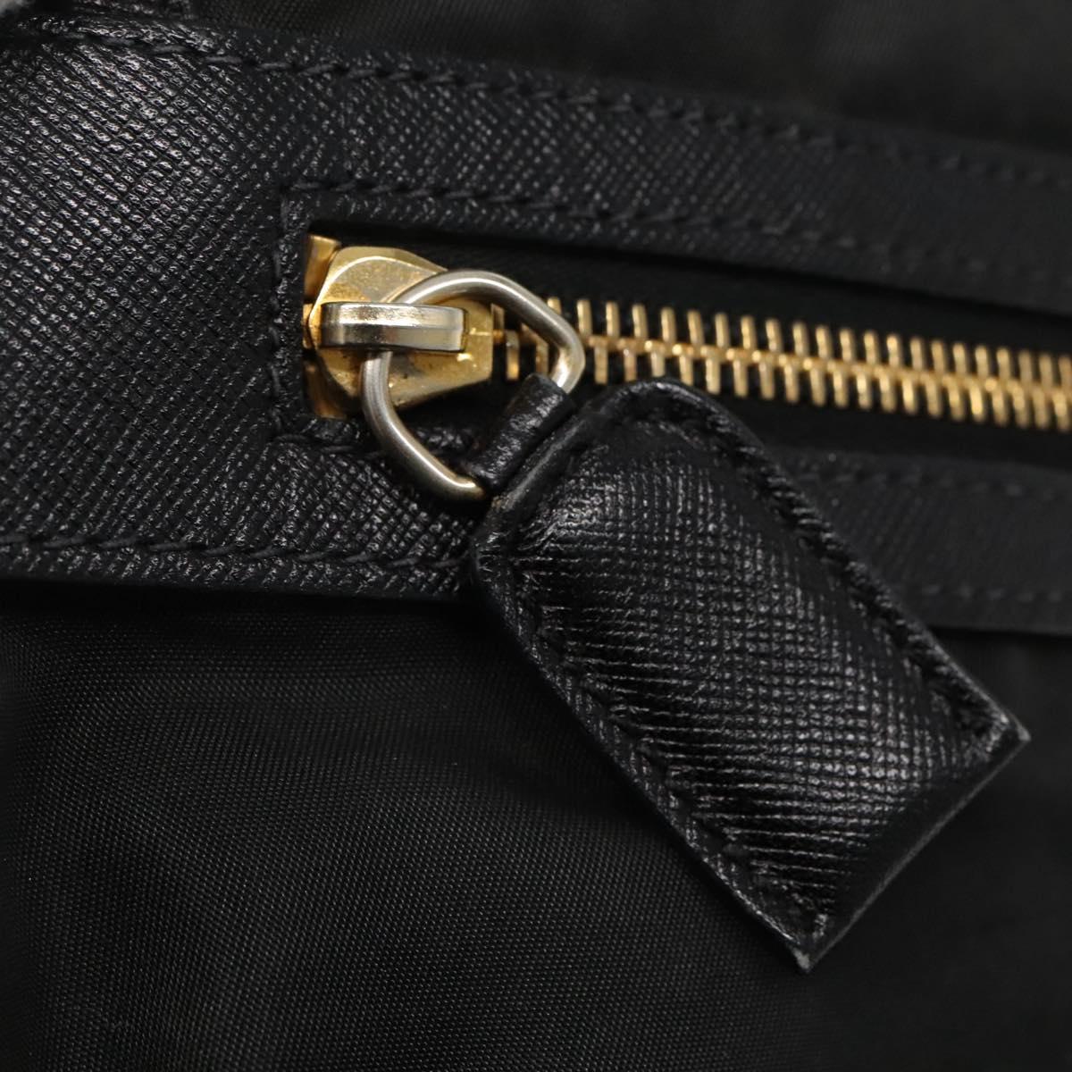 PRADA Shoulder Bag Nylon Black Silver Auth bs23348