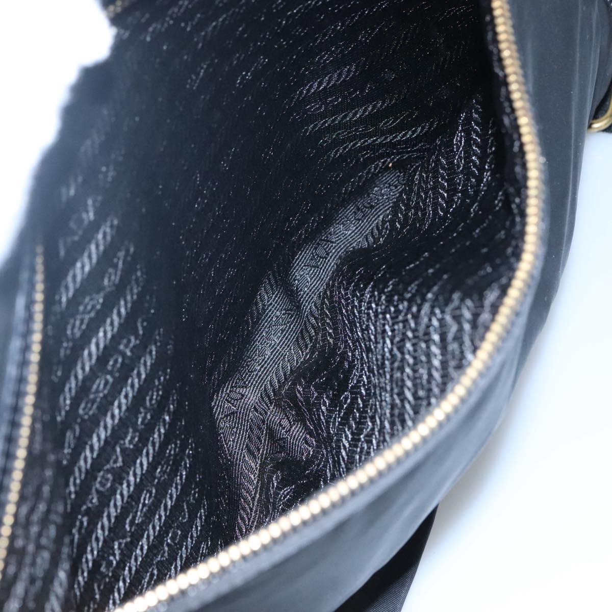 PRADA Shoulder Bag Nylon Black Silver Auth bs23348
