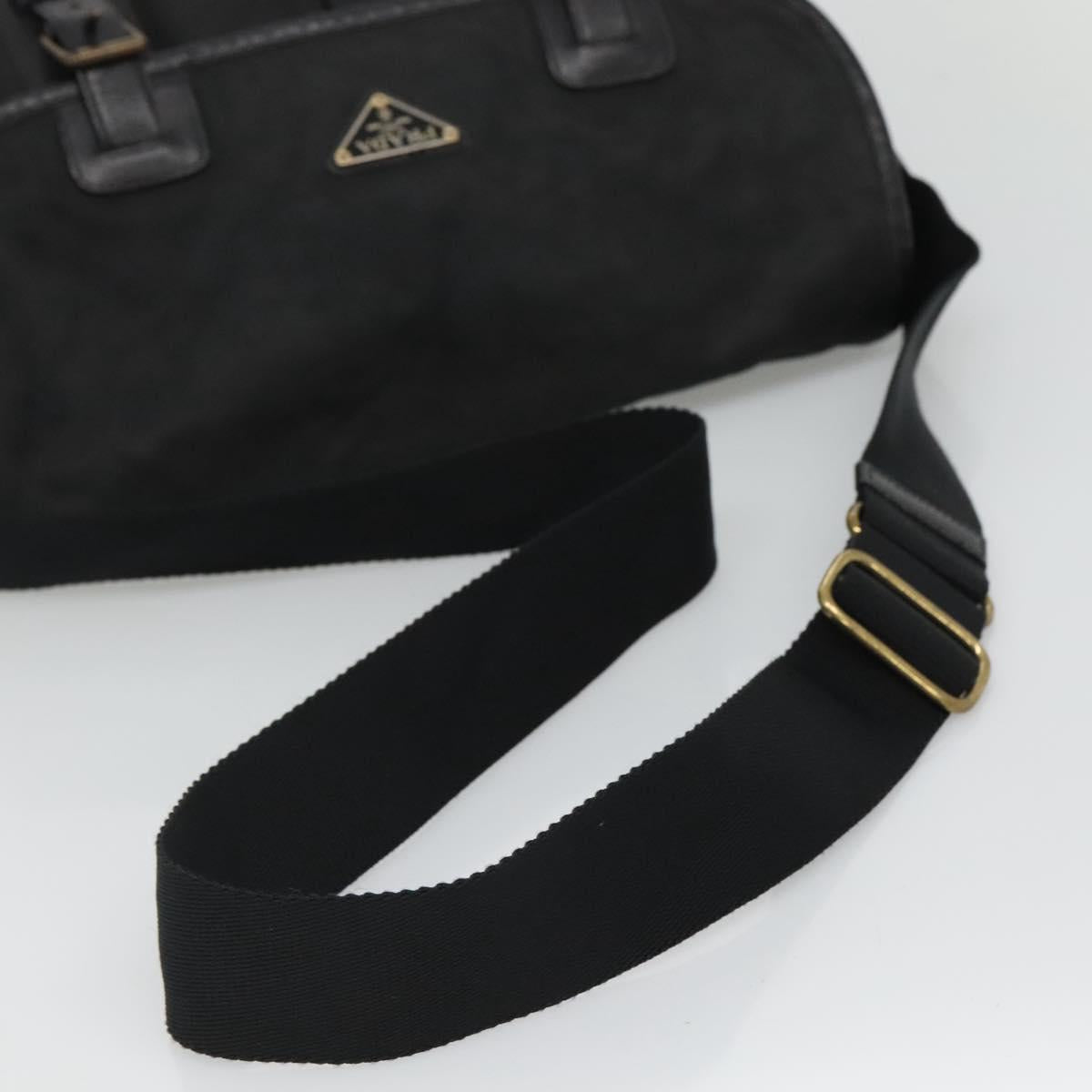 PRADA Shoulder Bag Nylon Black Silver Auth bs23348