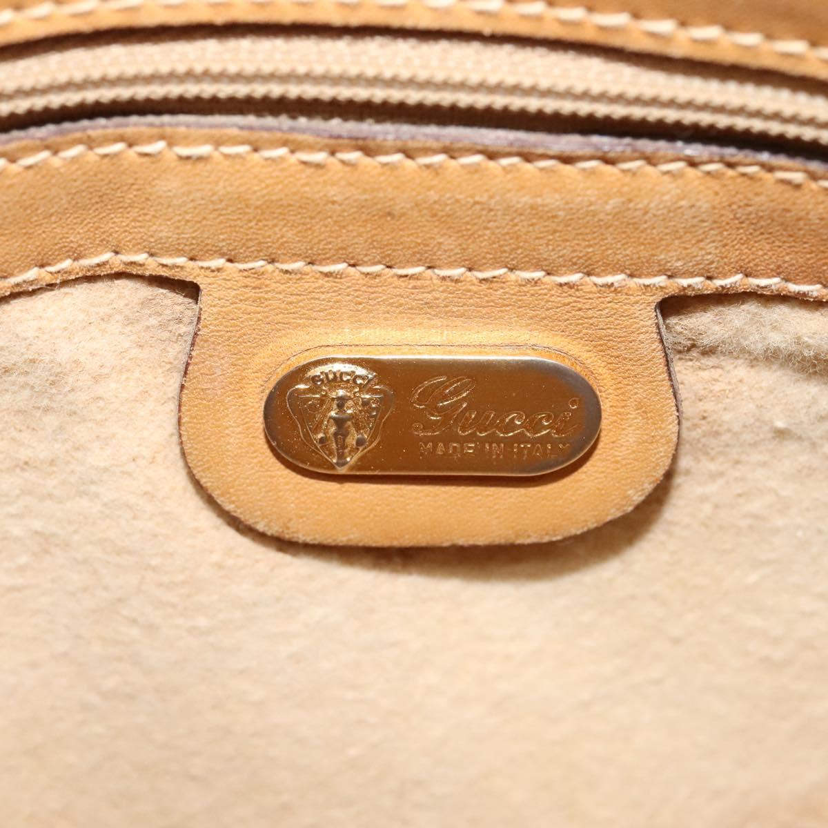 GUCCI Micro GG Supreme Shoulder Bag PVC Beige Gold Auth bs23363
