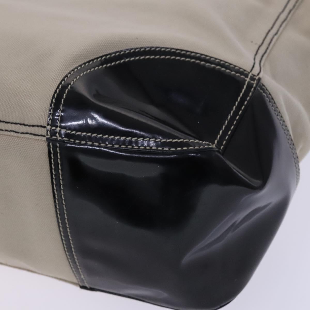 PRADA Tote Bag Canvas Beige Auth bs23380