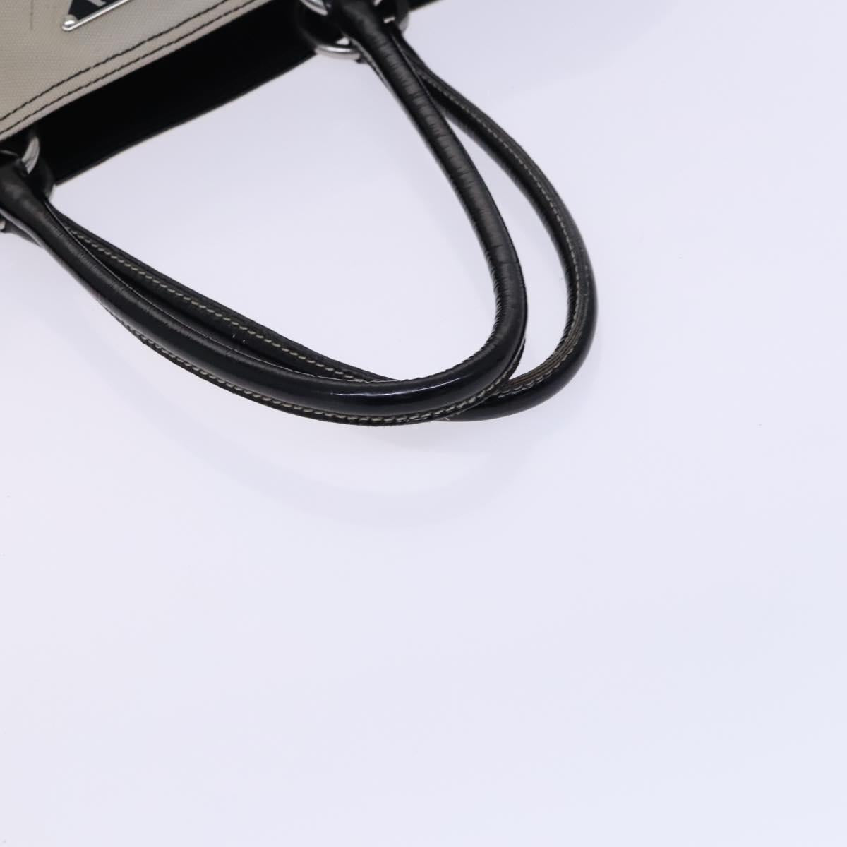 PRADA Tote Bag Canvas Beige Auth bs23380