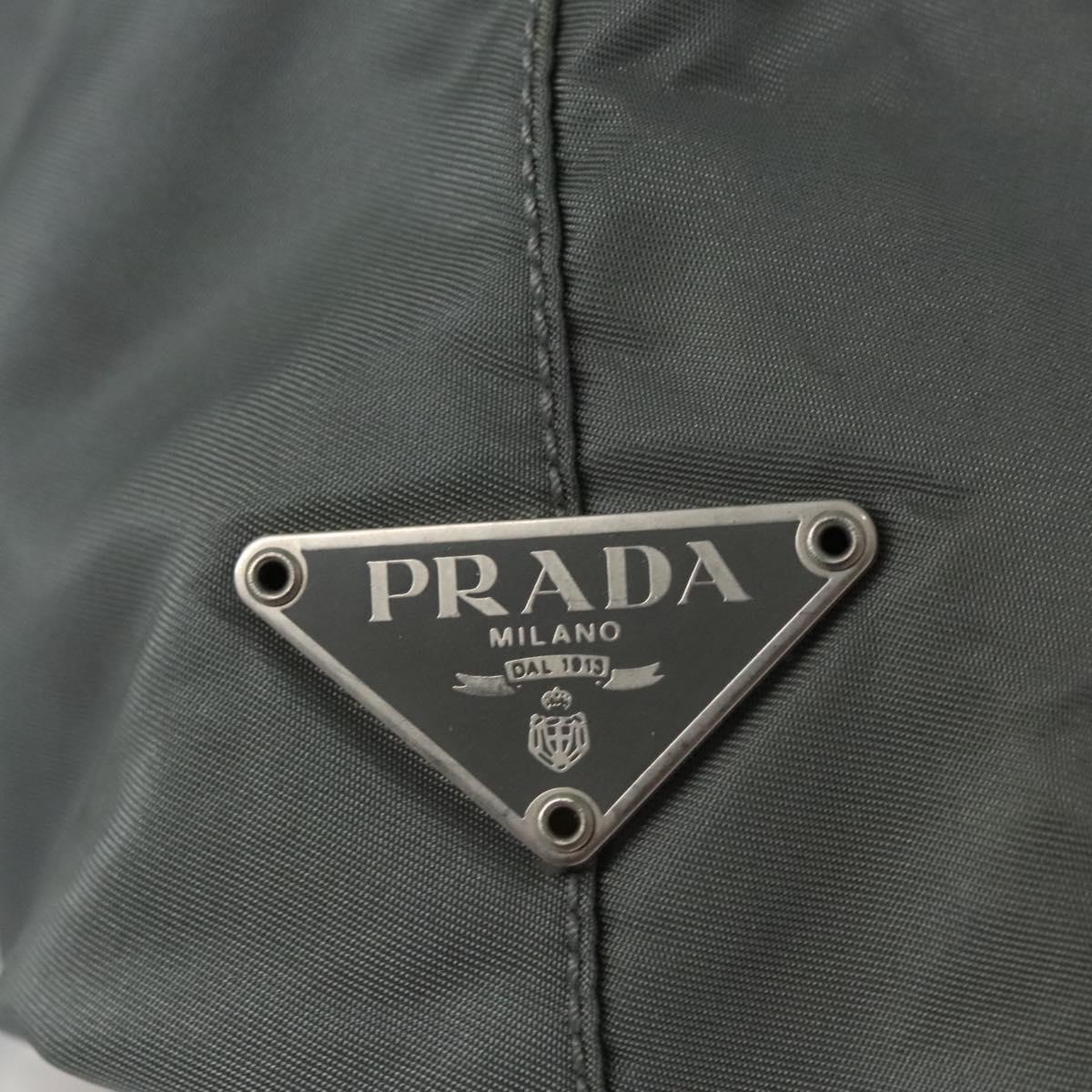 PRADA Shoulder Bag Nylon Gray Auth bs23398