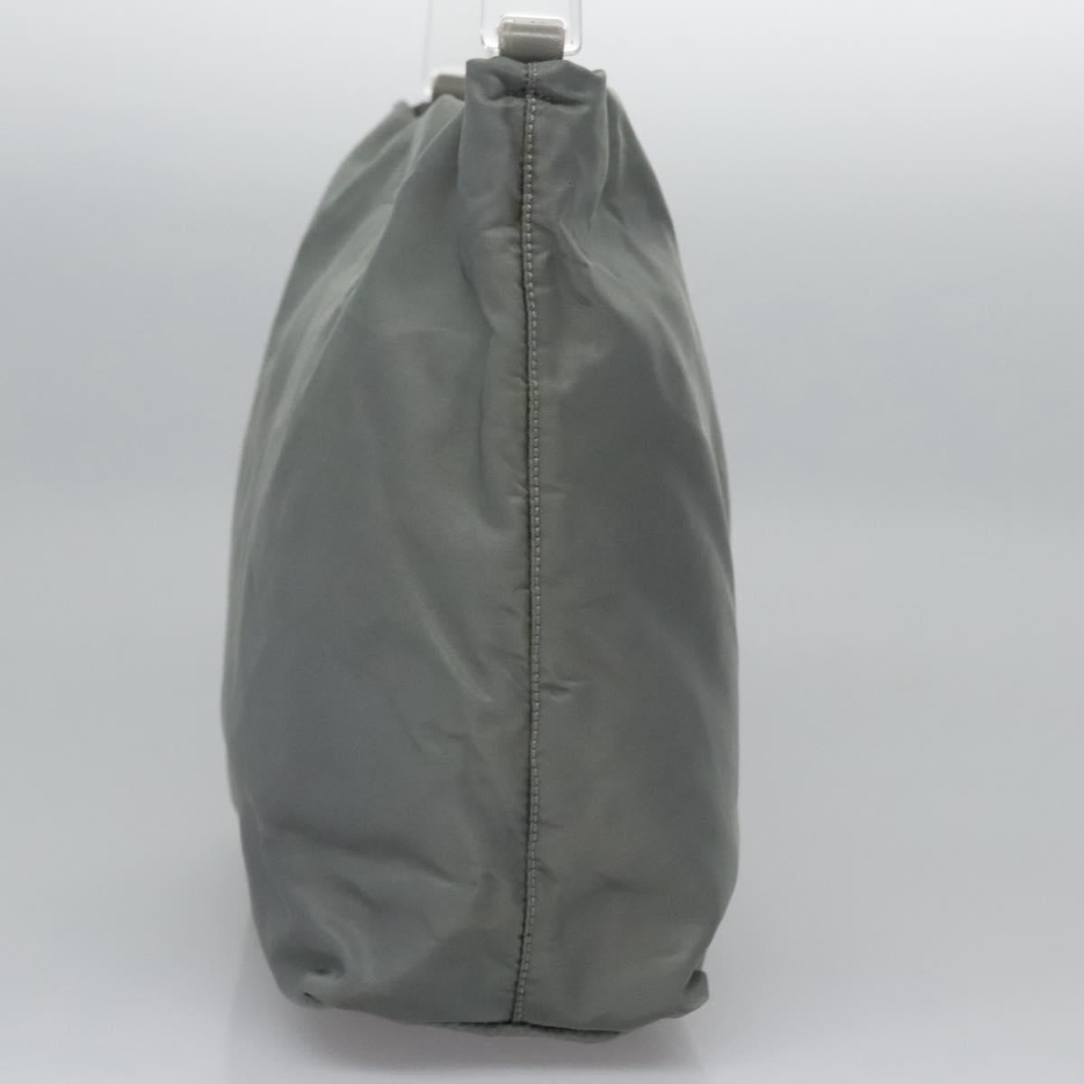 PRADA Shoulder Bag Nylon Gray Auth bs23398