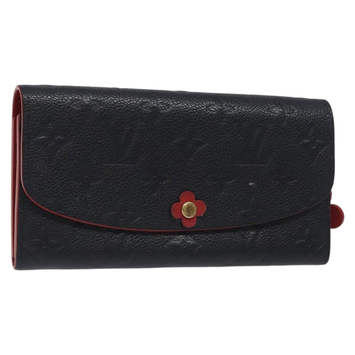 LOUIS VUITTON Empreinte Portefeuille Emily Flower Wallet M68327 LV Auth bs23403
