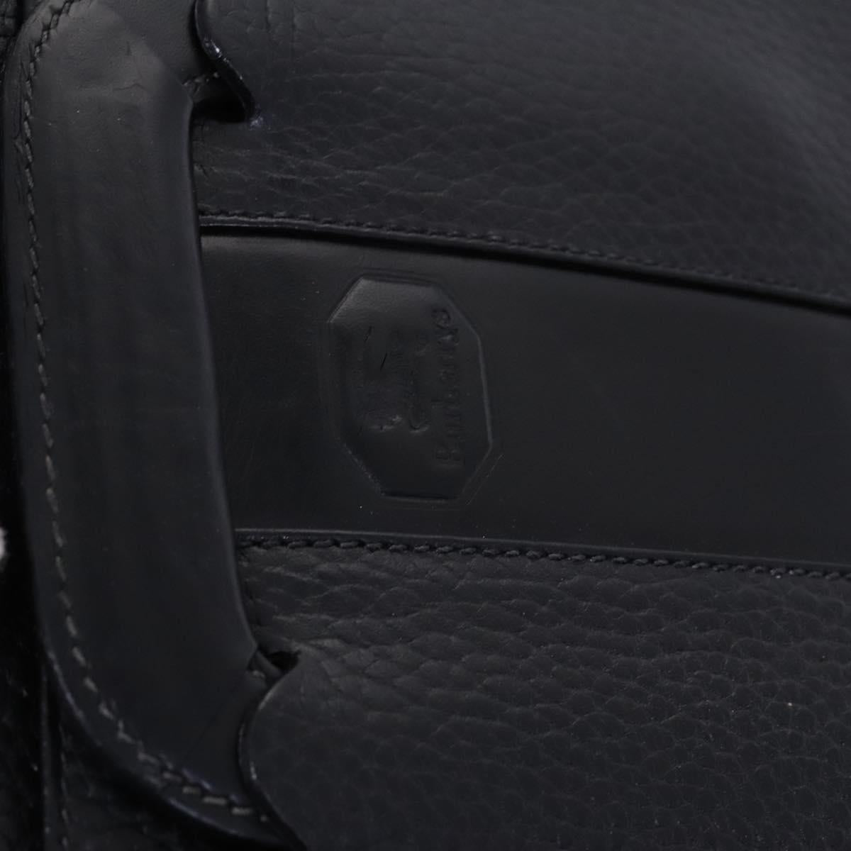Burberrys Hand Bag Leather Black Auth bs23427