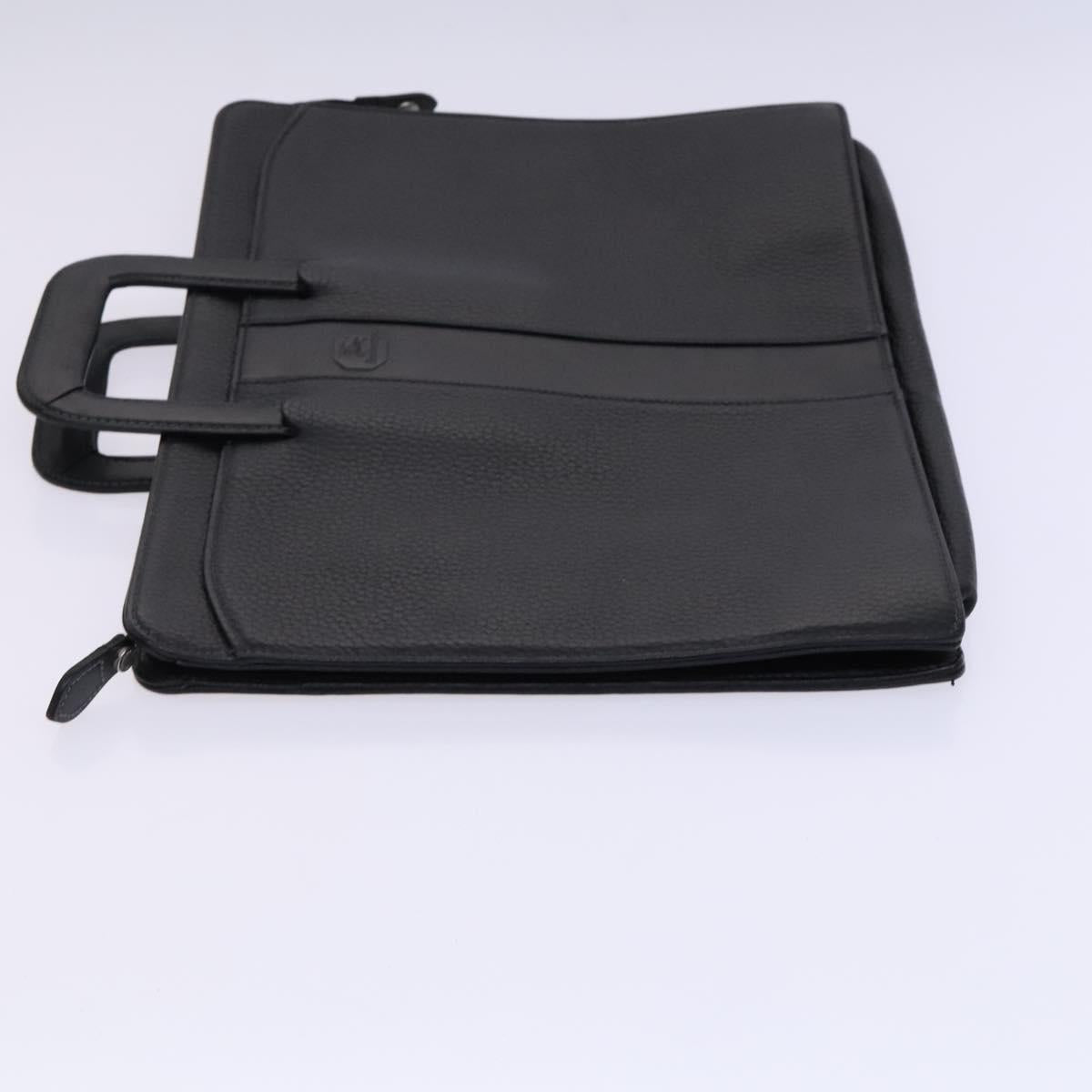 Burberrys Hand Bag Leather Black Auth bs23427