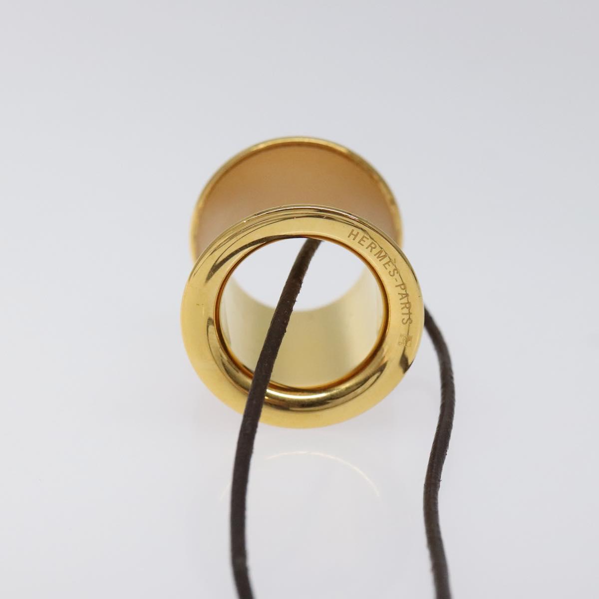 HERMES Scarf Ring metal Gold Tone Auth bs23434