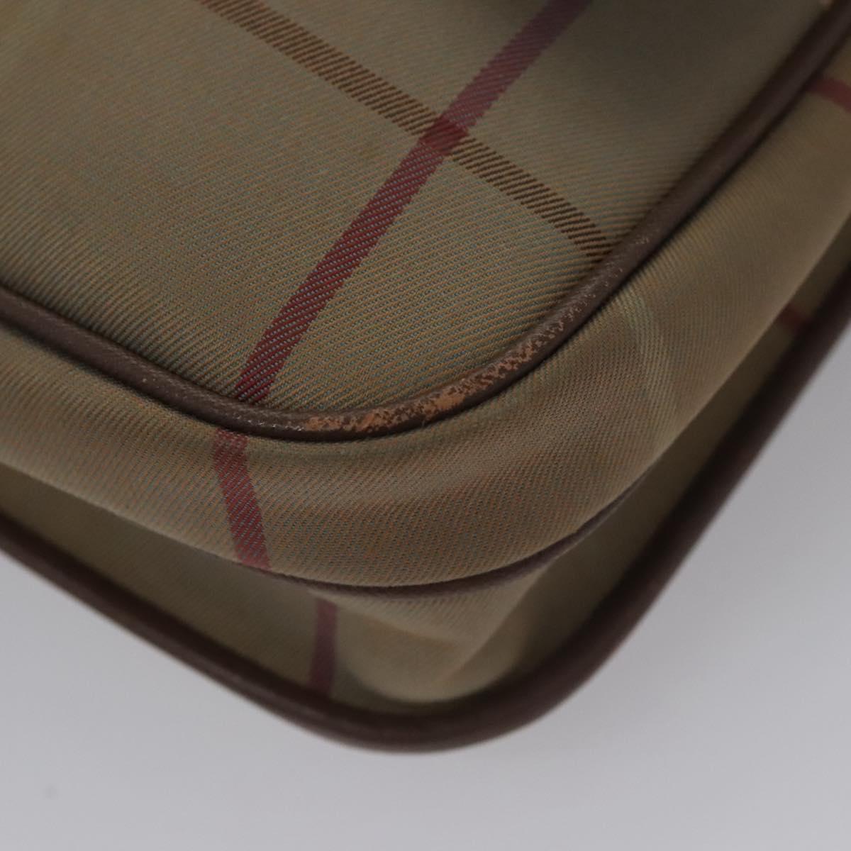 Burberrys Nova Check Shoulder Bag Canvas Beige Gold Auth bs23438