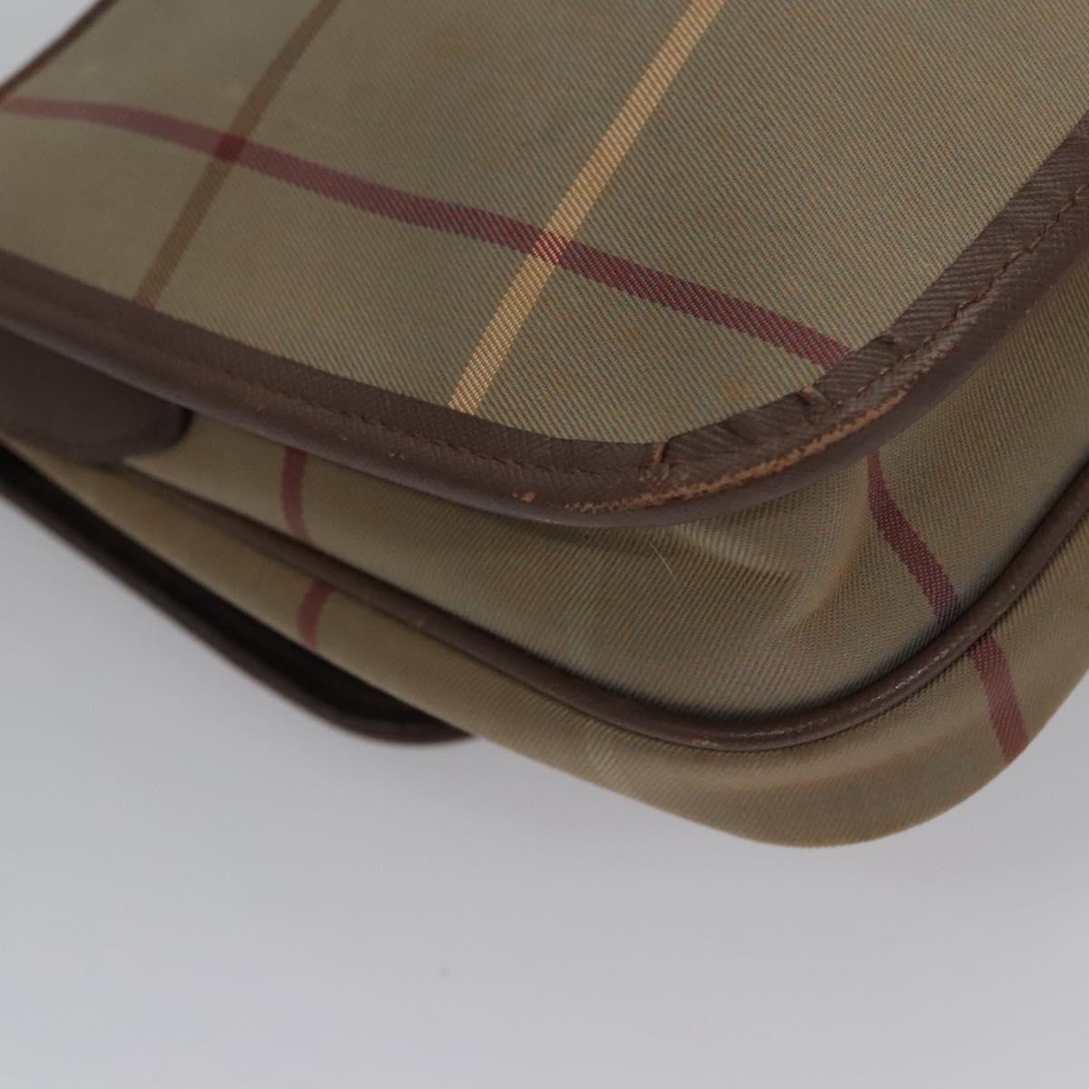 Burberrys Nova Check Shoulder Bag Canvas Beige Gold Auth bs23438