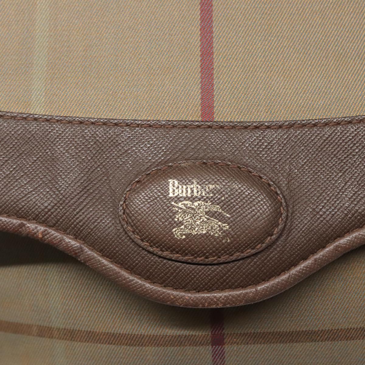 Burberrys Nova Check Shoulder Bag Canvas Beige Gold Auth bs23438