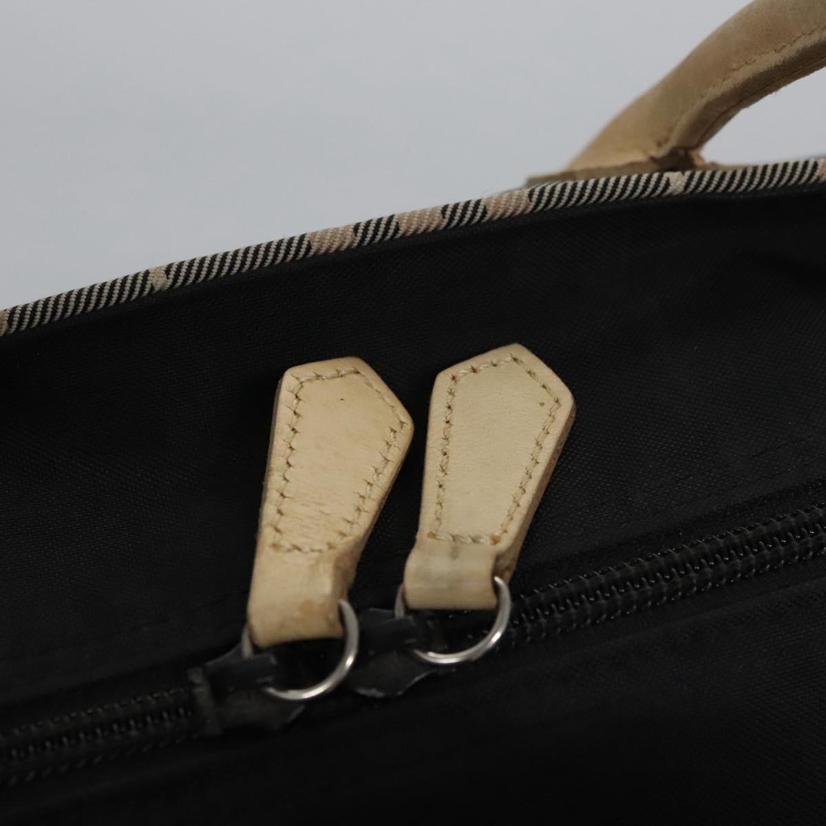 BURBERRY Nova Check Blue Label Tote Bag Nylon Beige Silver Auth bs23441