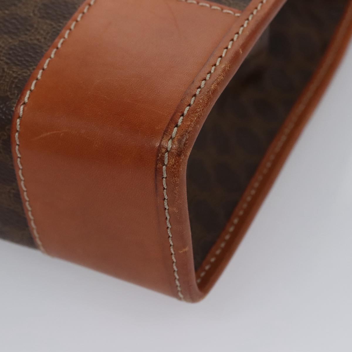 CELINE Macadam Canvas Hand Bag PVC Leather Brown Auth bs23451
