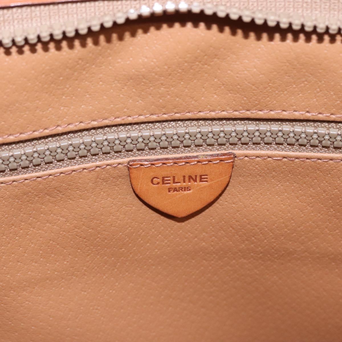 CELINE Macadam Canvas Hand Bag PVC Leather Brown Auth bs23451