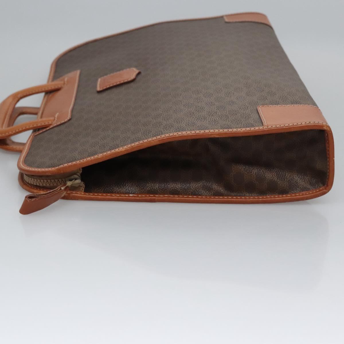 CELINE Macadam Canvas Hand Bag PVC Leather Brown Auth bs23451