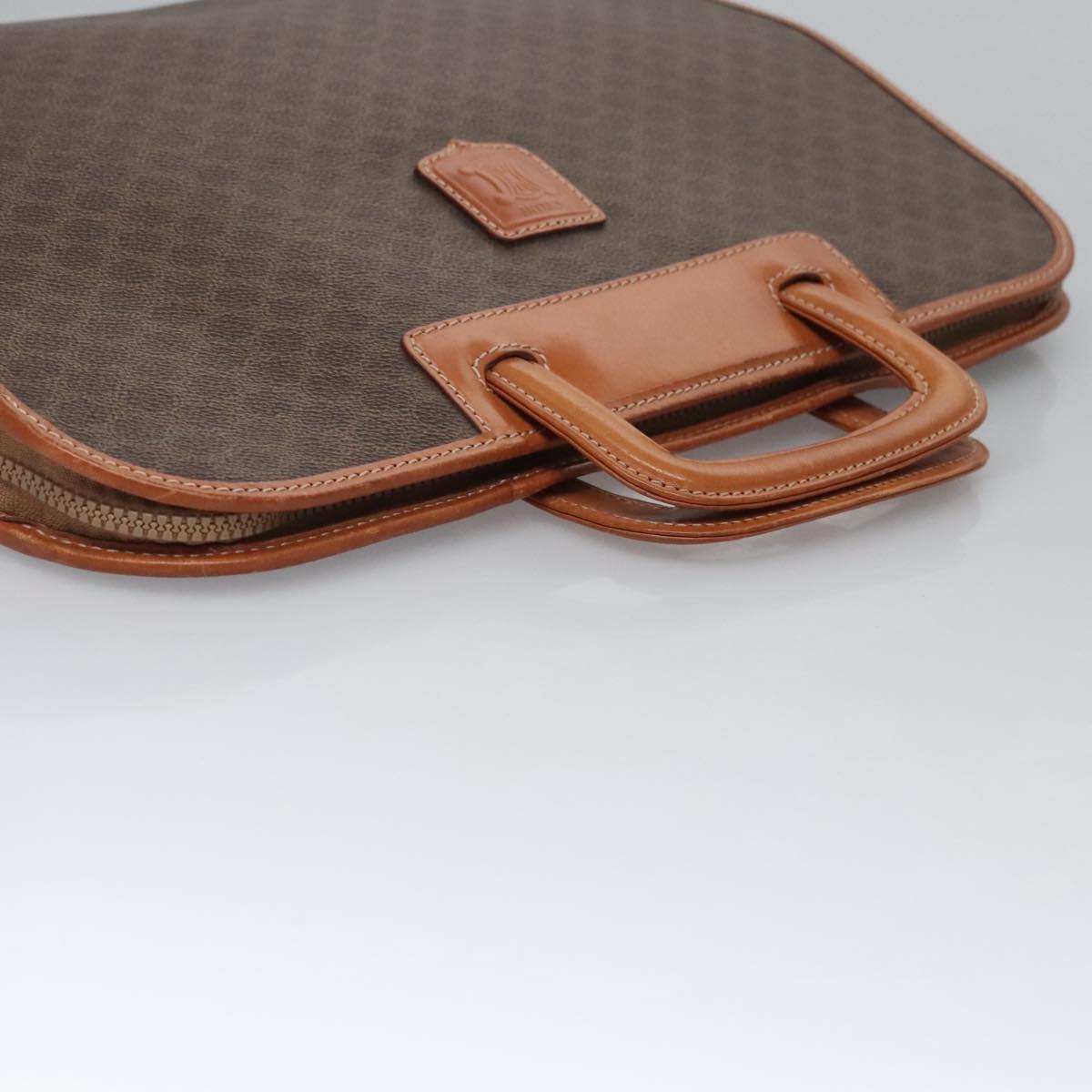 CELINE Macadam Canvas Hand Bag PVC Leather Brown Auth bs23451