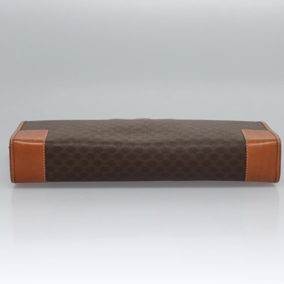 CELINE Macadam Canvas Hand Bag PVC Leather Brown Auth bs23451