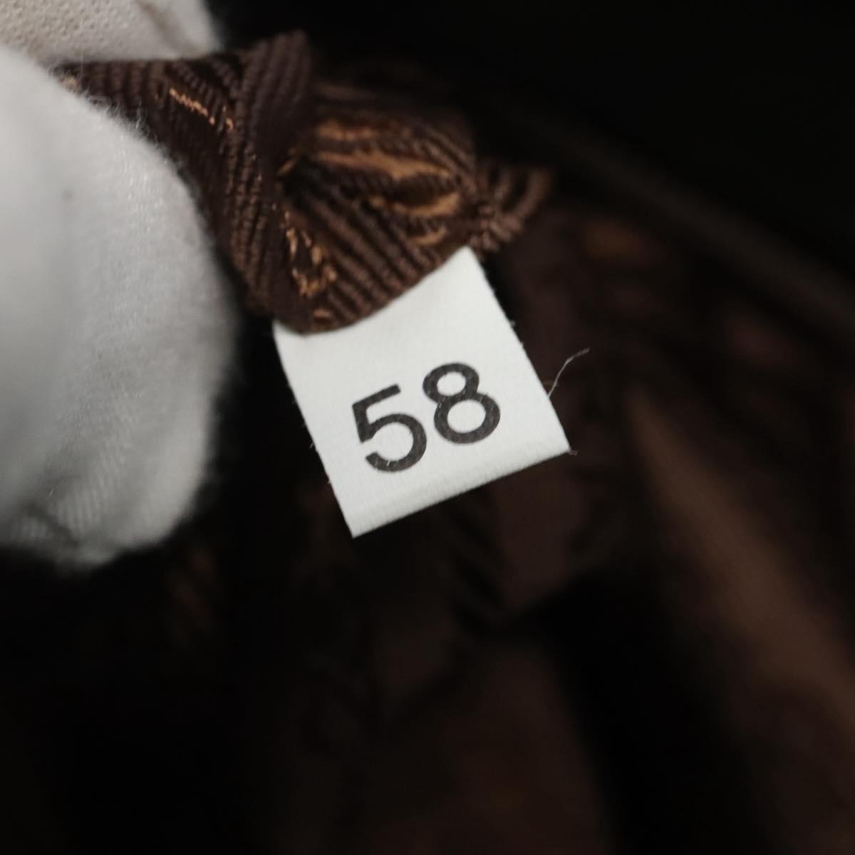 PRADA Shoulder Bag Nylon Khaki Silver Auth bs23455