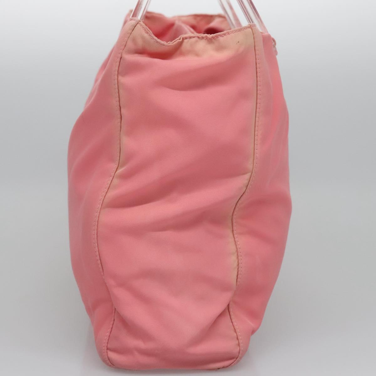 PRADA Hand Bag Nylon plastic Pink Clear Auth bs23458