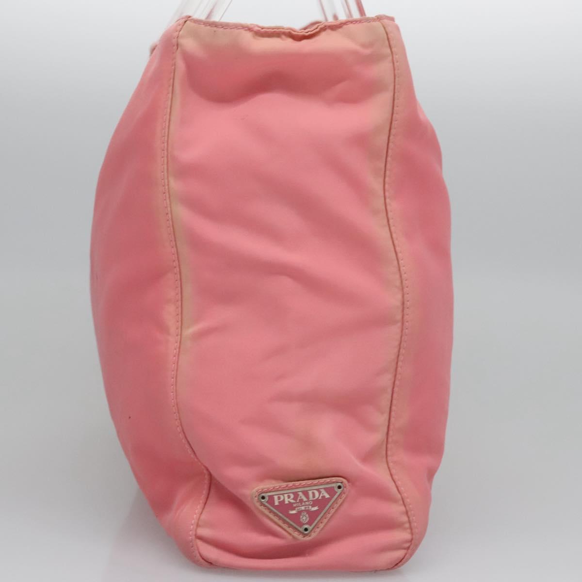 PRADA Hand Bag Nylon plastic Pink Clear Auth bs23458