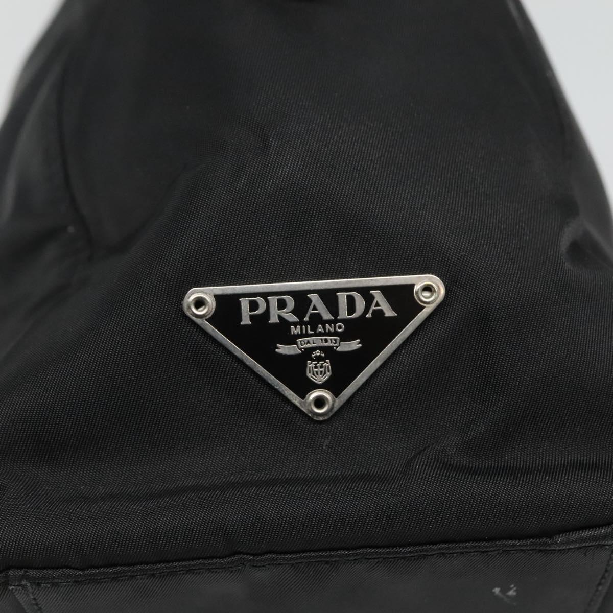 PRADA Hand Bag Black Silver Auth bs23459