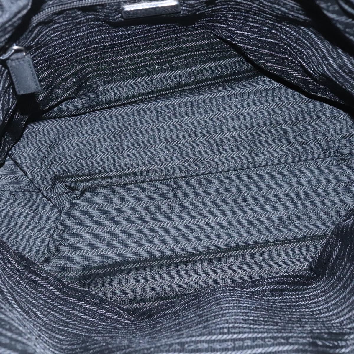 PRADA Hand Bag Black Silver Auth bs23459