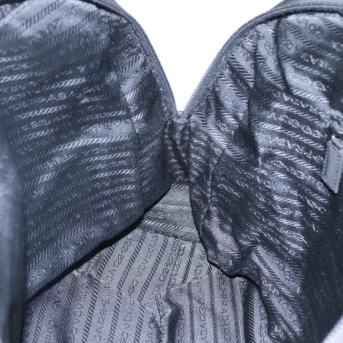 PRADA Hand Bag Black Silver Auth bs23459