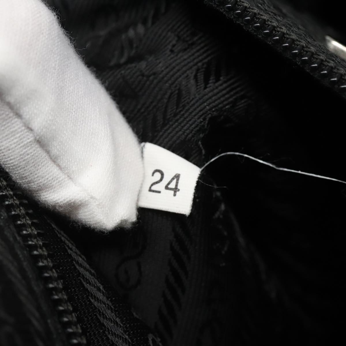 PRADA Hand Bag Black Silver Auth bs23459