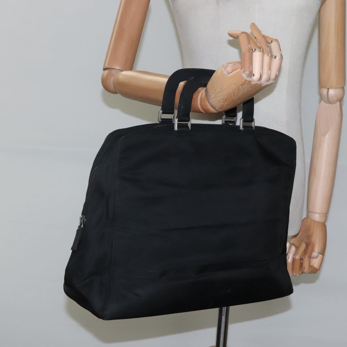 PRADA Hand Bag Black Silver Auth bs23459