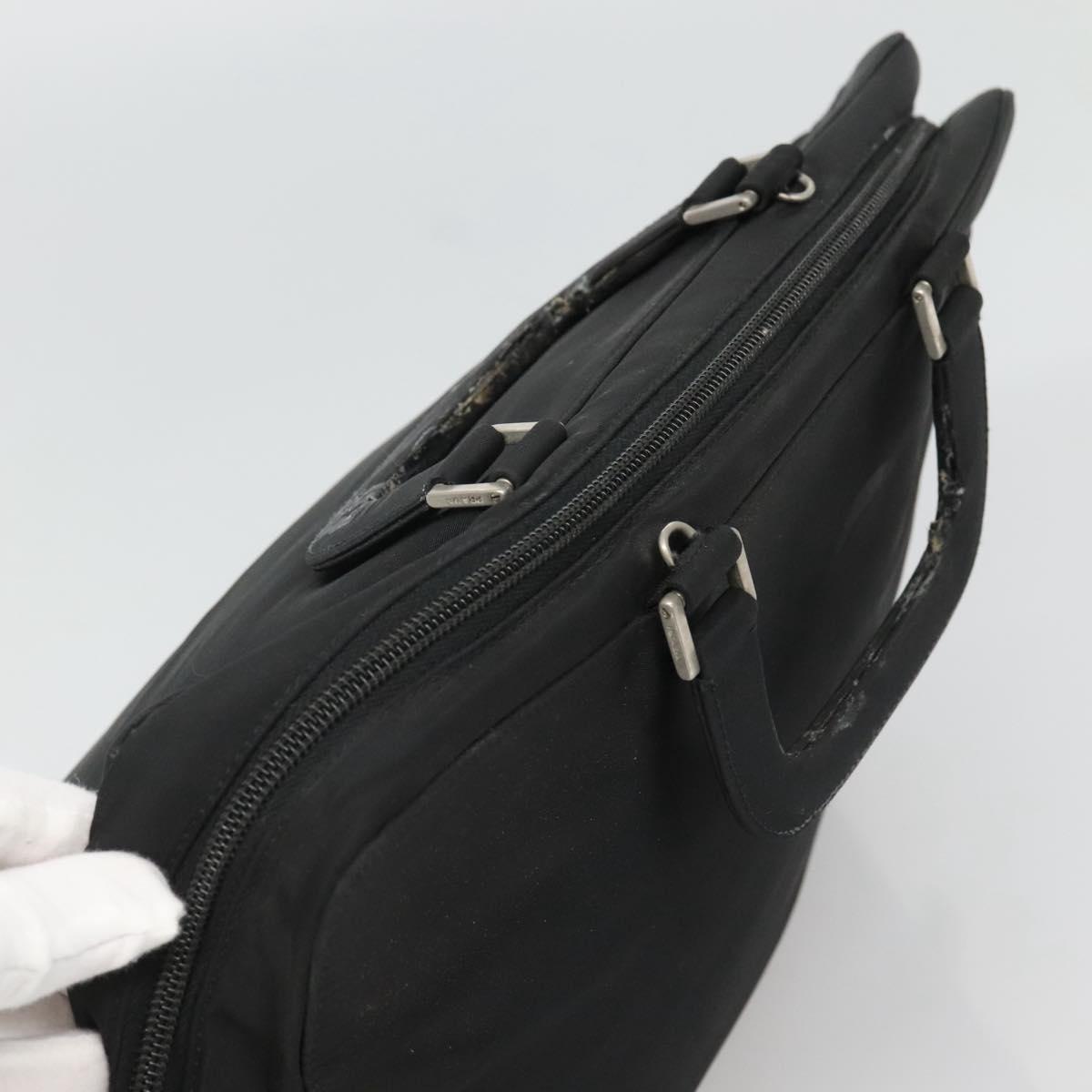 PRADA Hand Bag Black Silver Auth bs23459