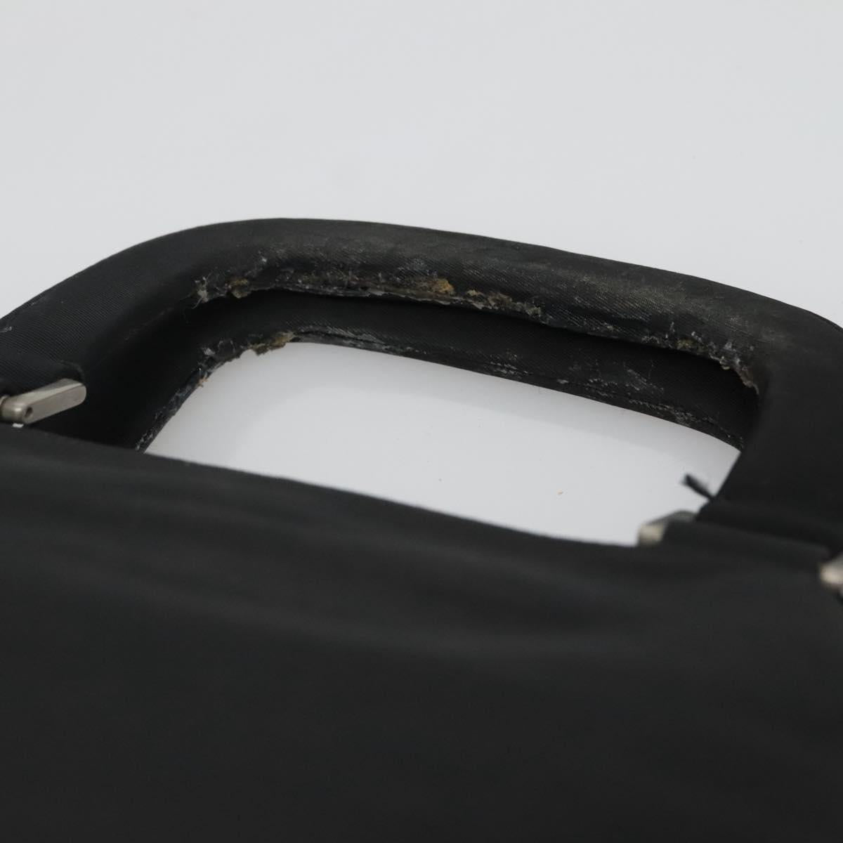 PRADA Hand Bag Black Silver Auth bs23459