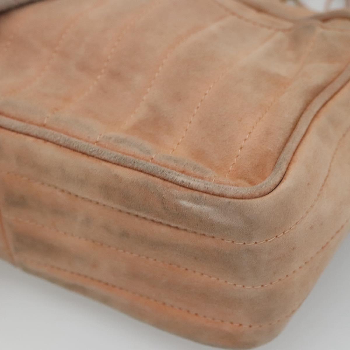 CHANEL Mademoiselle Chain Shoulder Bag Suede Pink CC Auth bs23471