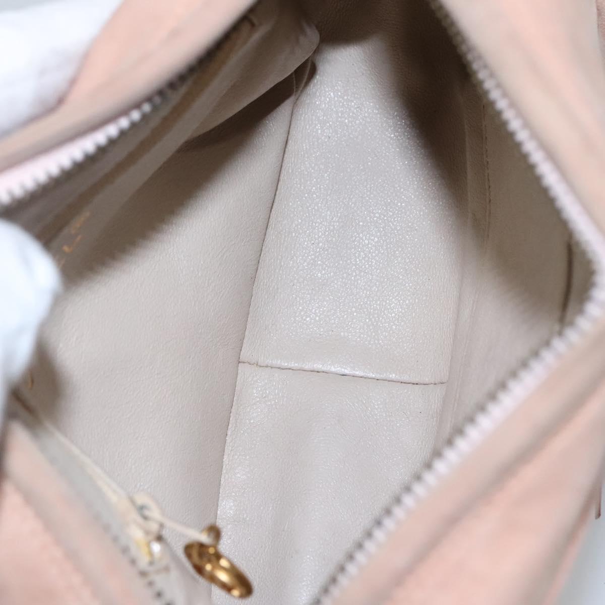 CHANEL Mademoiselle Chain Shoulder Bag Suede Pink CC Auth bs23471