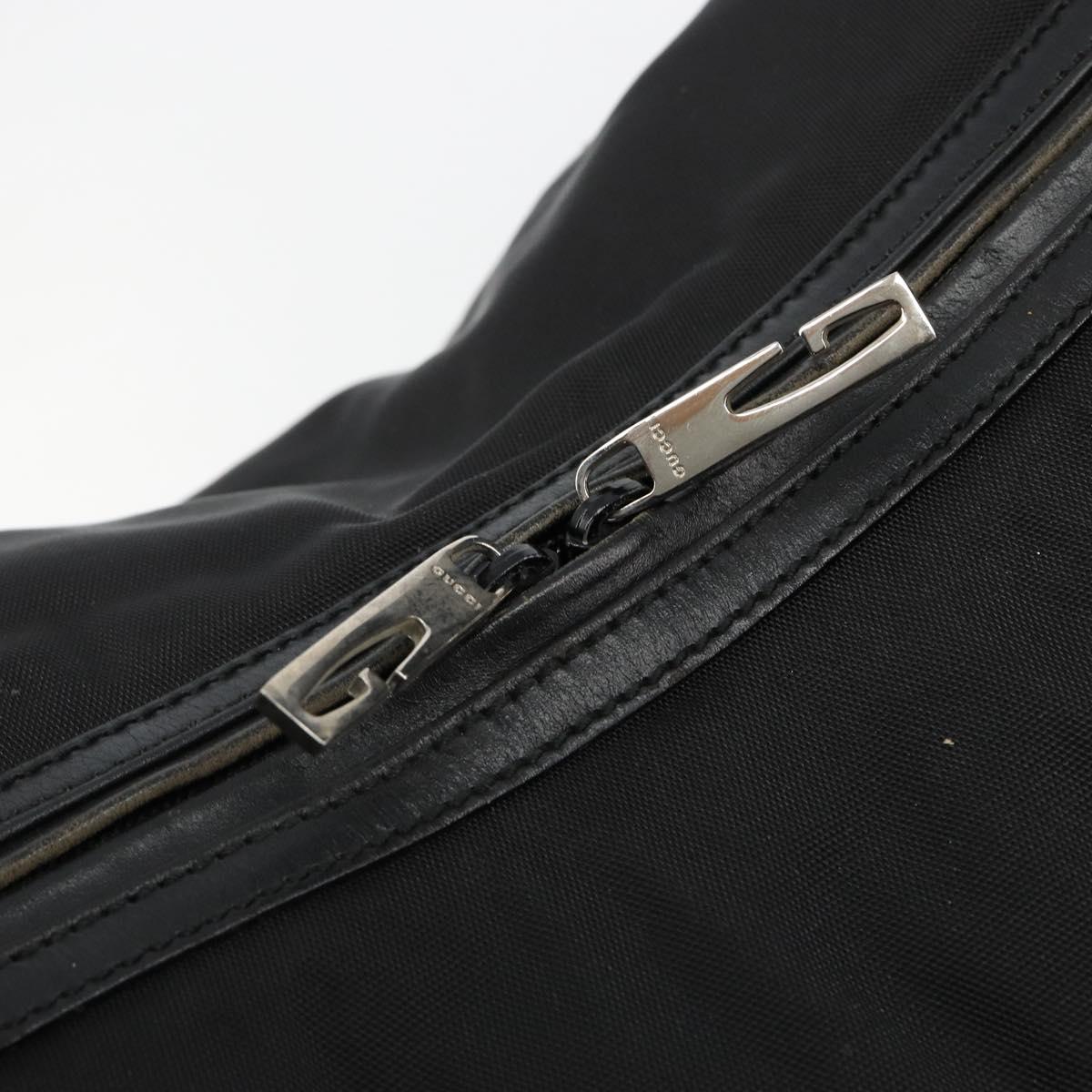 GUCCI Shoulder Bag Nylon Black Silver 012 1553 0326 Auth bs23480