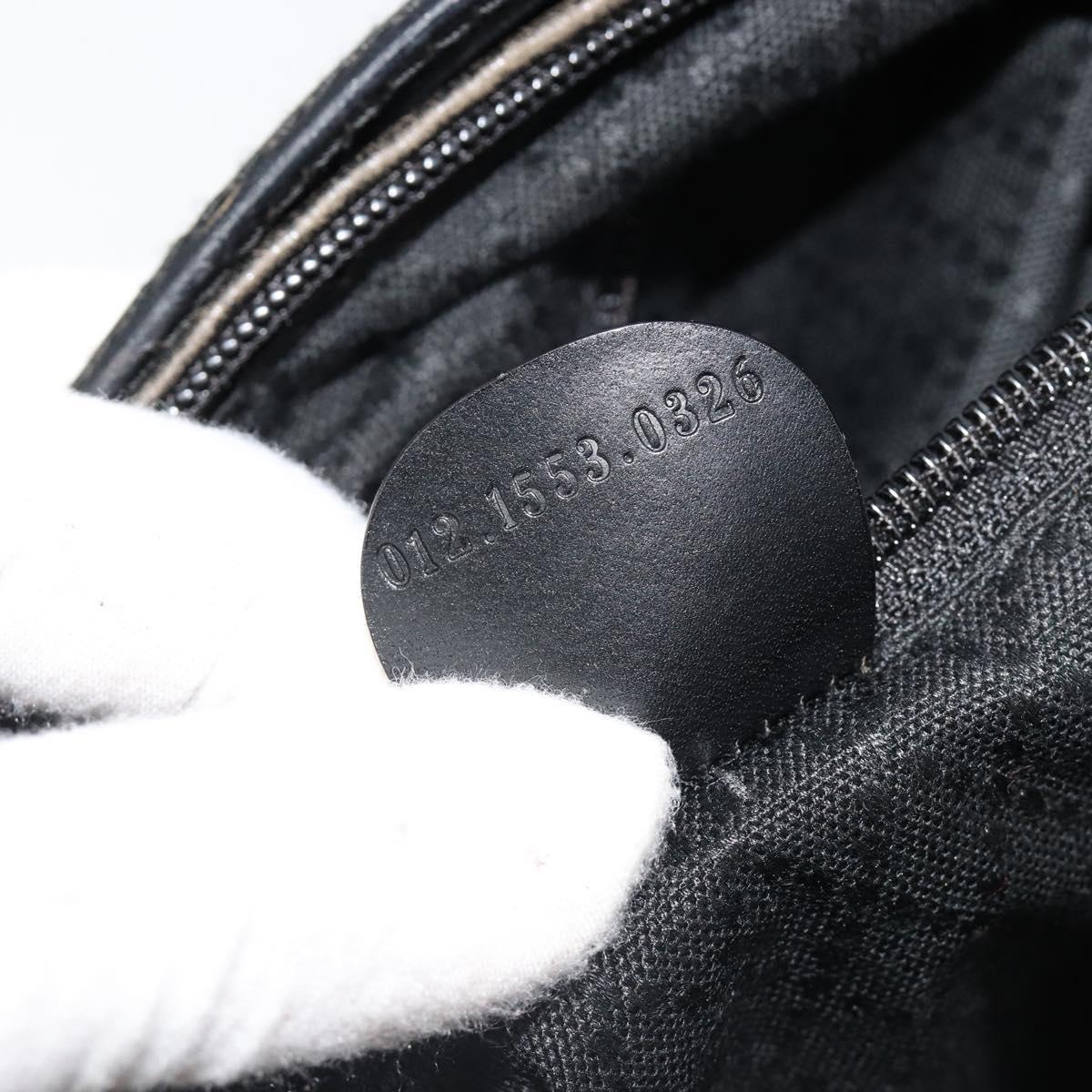 GUCCI Shoulder Bag Nylon Black Silver 012 1553 0326 Auth bs23480