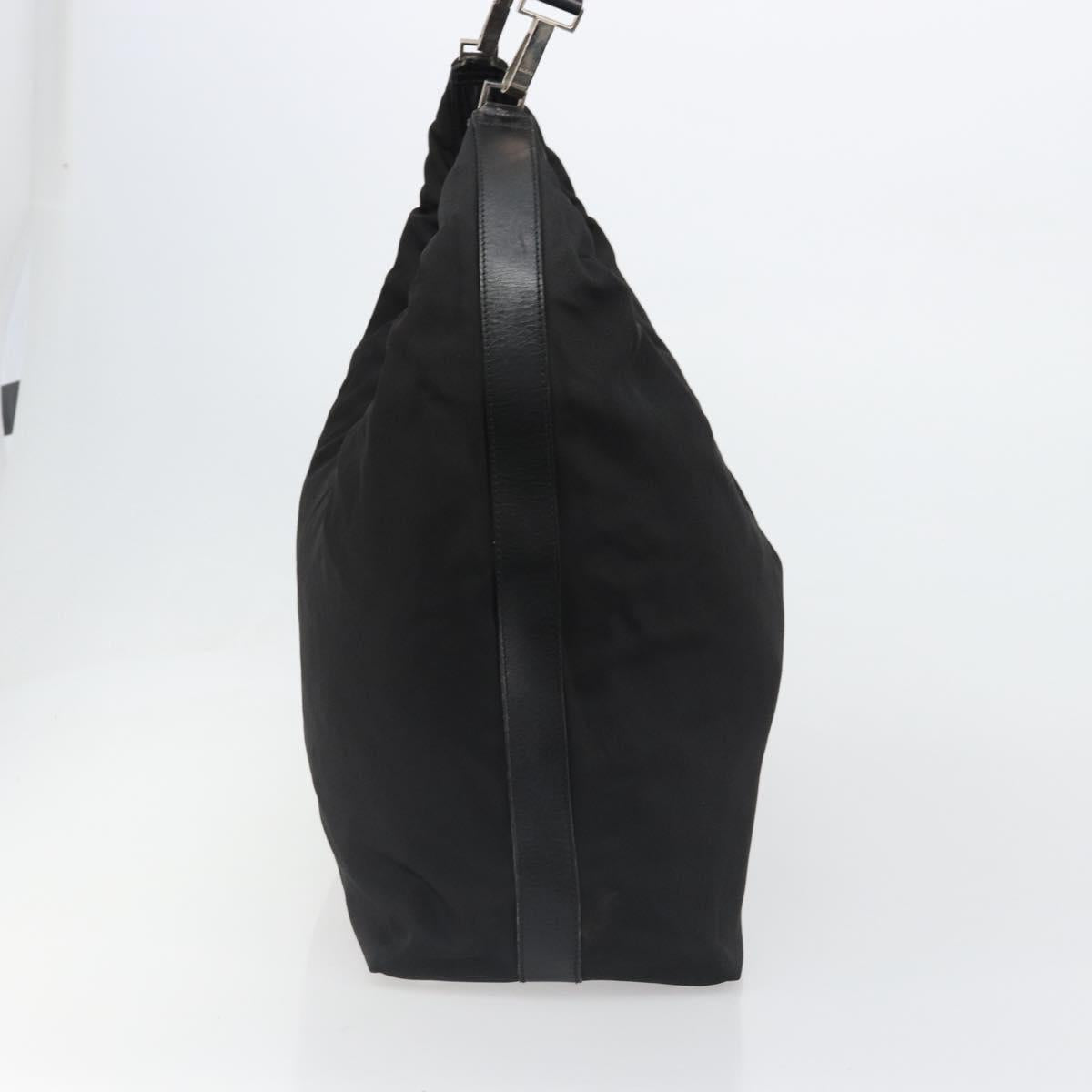 GUCCI Shoulder Bag Nylon Black Silver 012 1553 0326 Auth bs23480