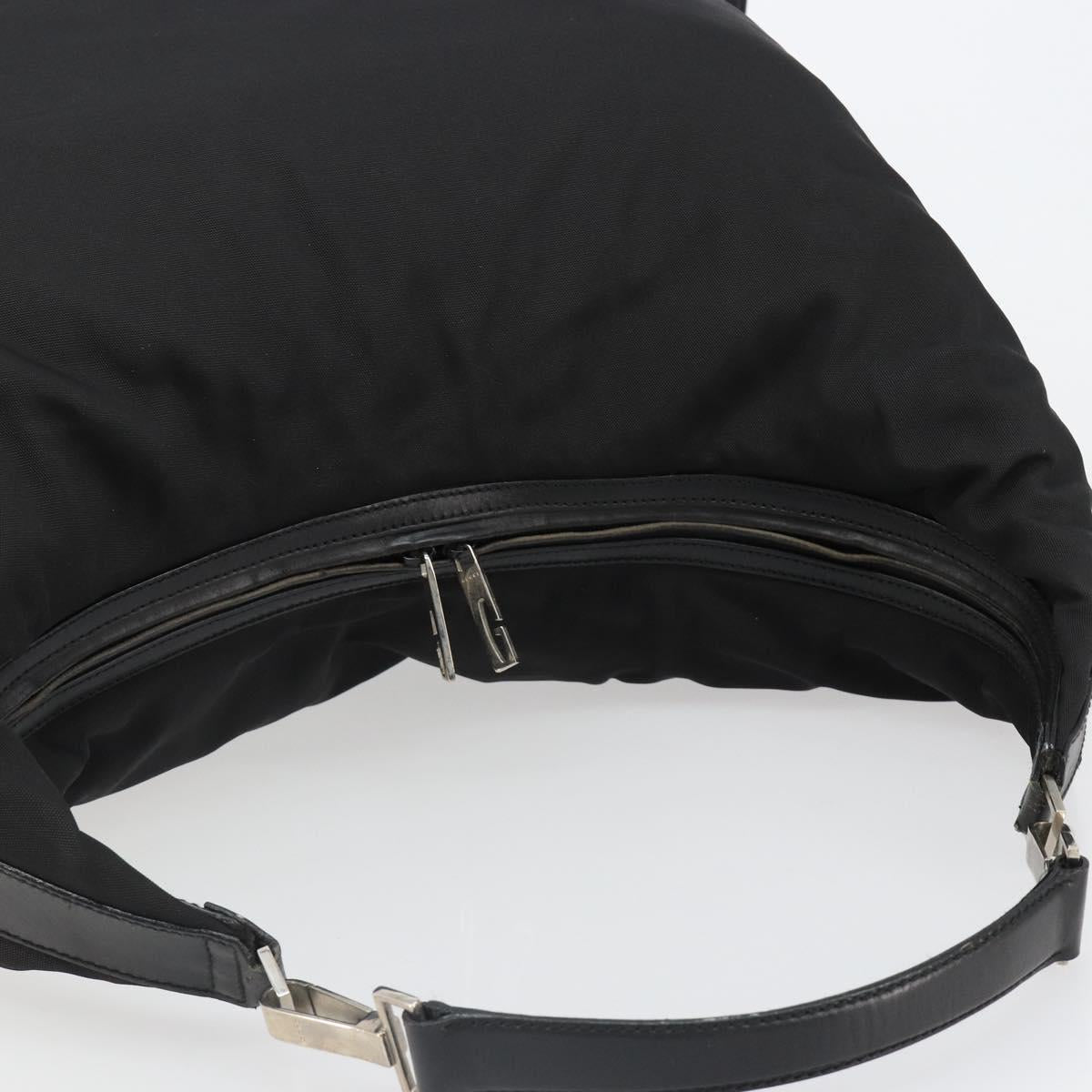 GUCCI Shoulder Bag Nylon Black Silver 012 1553 0326 Auth bs23480