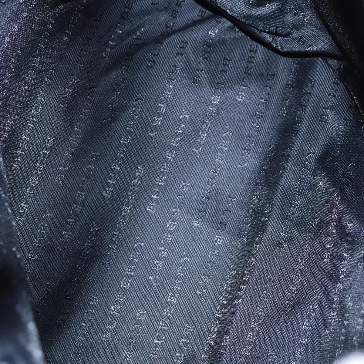 BURBERRY Nova Check Hand Bag PVC Beige Silver Auth bs23486