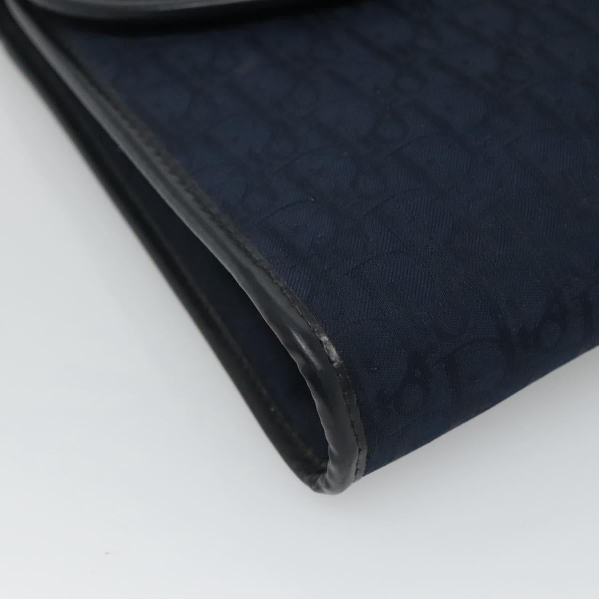 Christian Dior Trotter Canvas Shoulder Bag Navy Auth bs23493