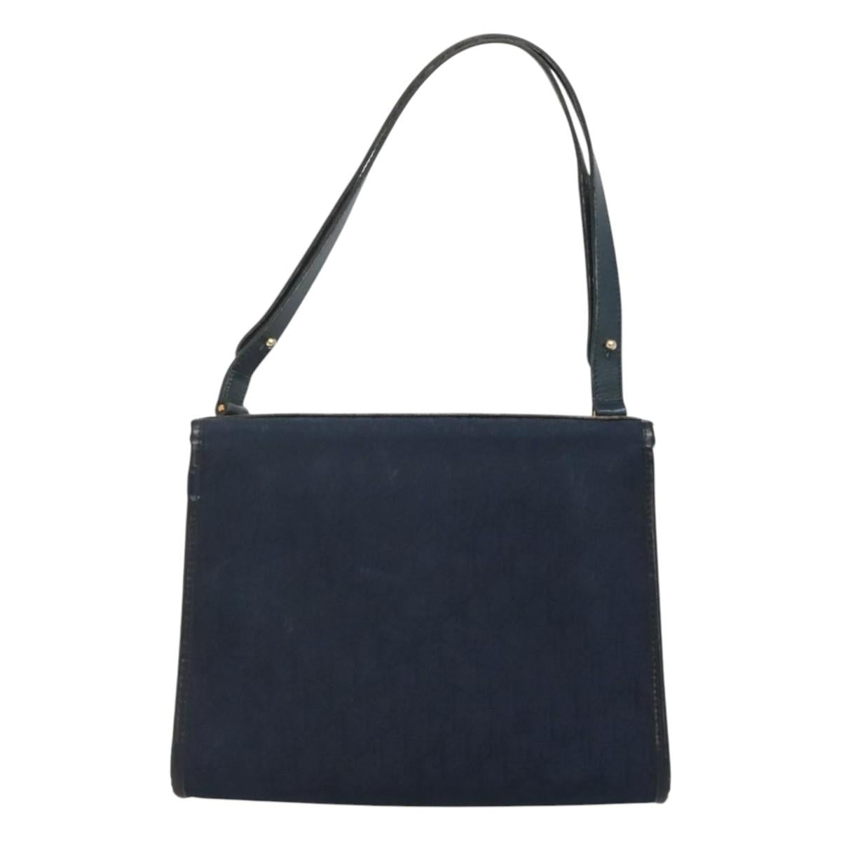 Christian Dior Trotter Canvas Shoulder Bag Navy Auth bs23493