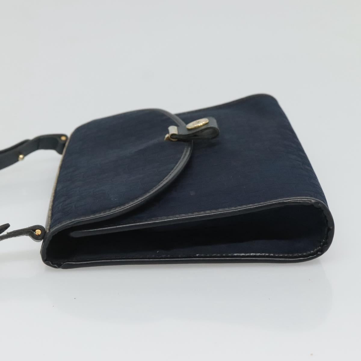Christian Dior Trotter Canvas Shoulder Bag Navy Auth bs23493