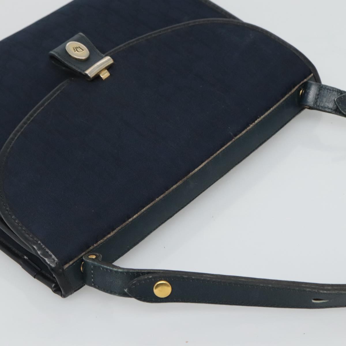 Christian Dior Trotter Canvas Shoulder Bag Navy Auth bs23493