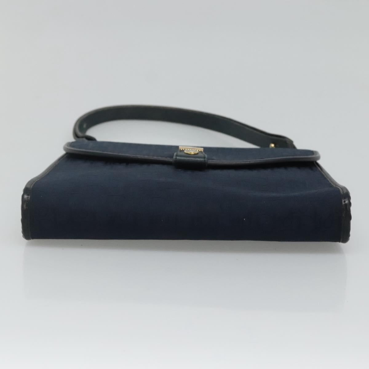 Christian Dior Trotter Canvas Shoulder Bag Navy Auth bs23493