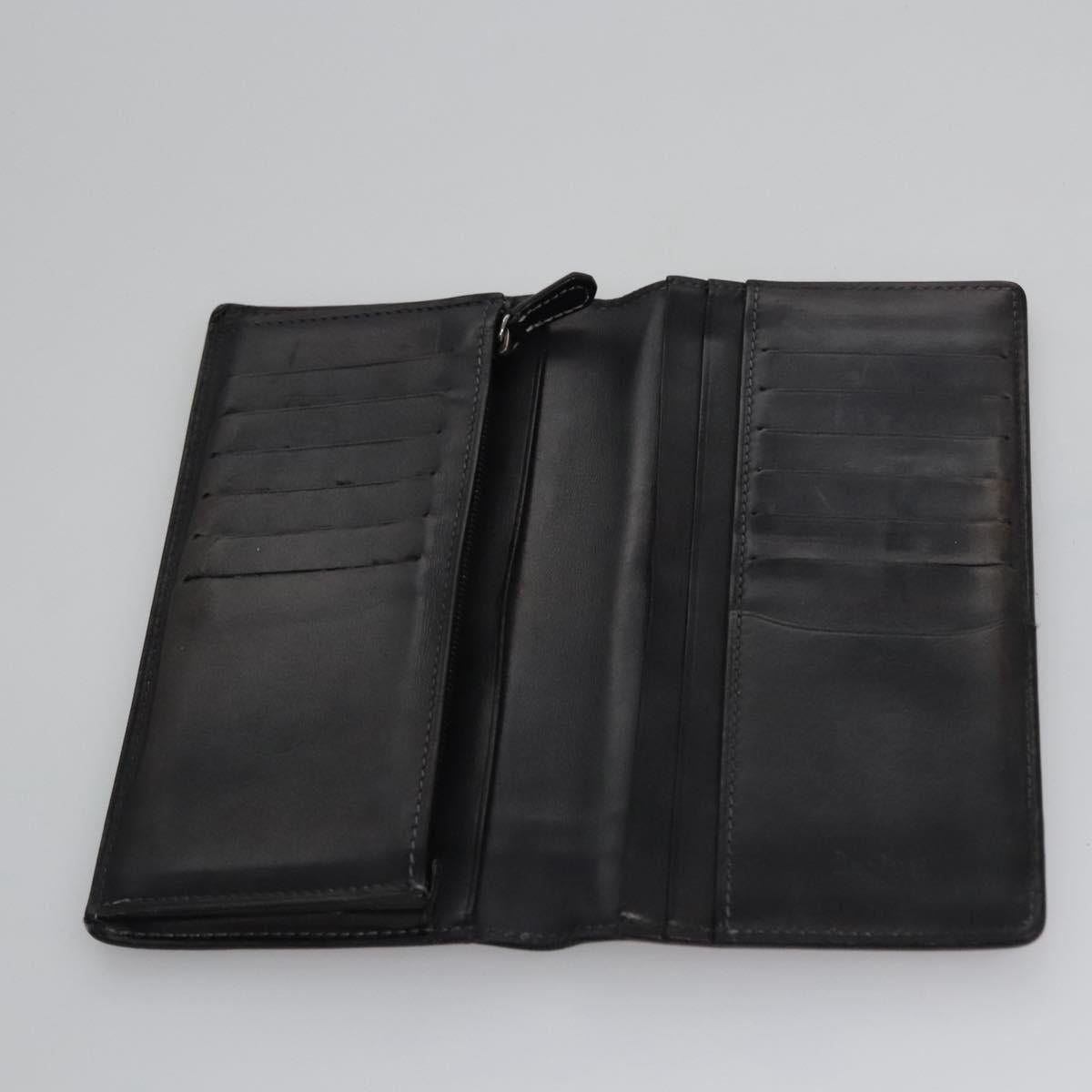 Berluti Long Wallet Leather Black Auth bs23508