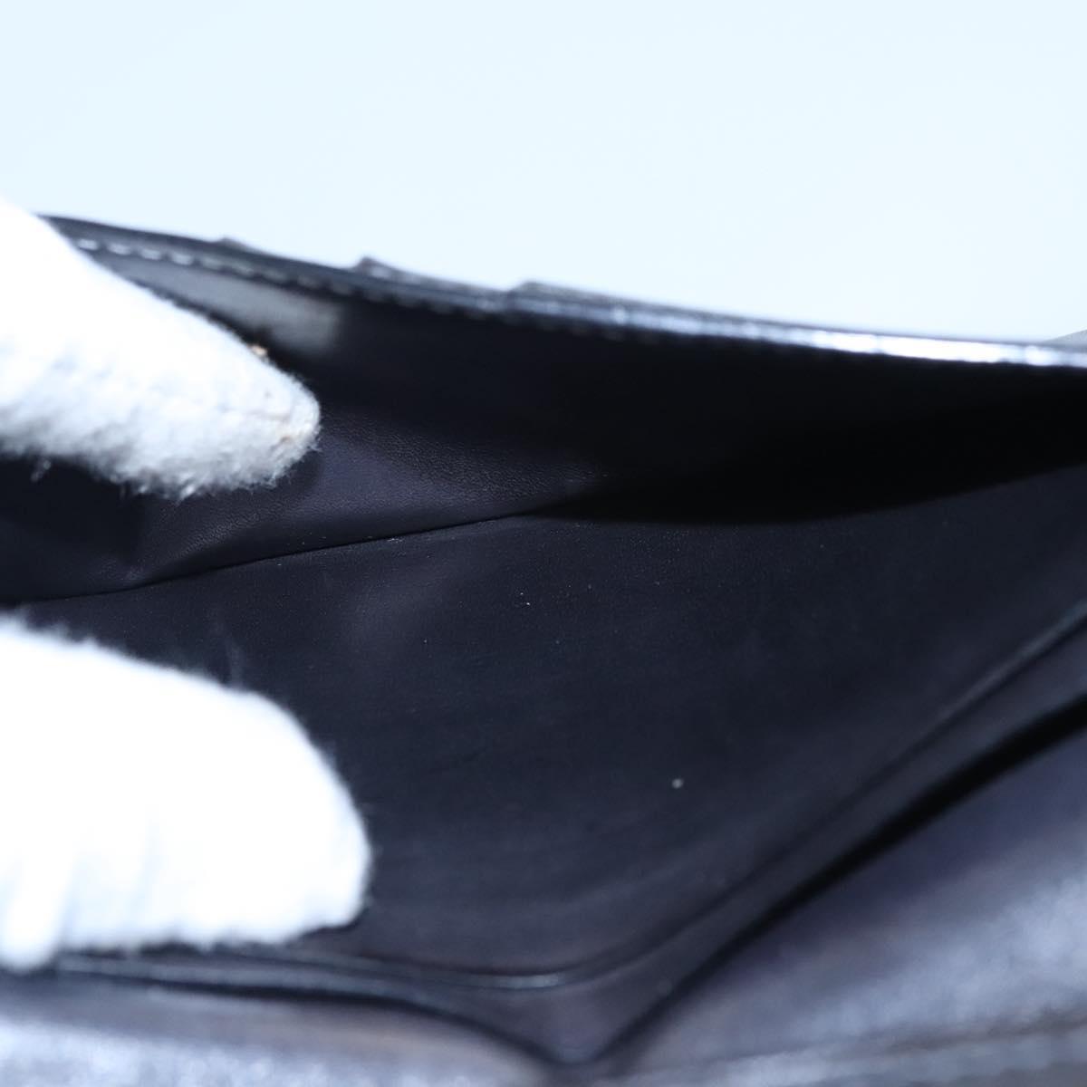 Berluti Long Wallet Leather Black Auth bs23508