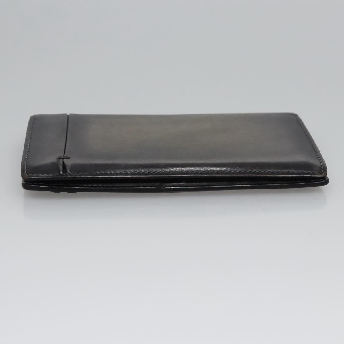 Berluti Long Wallet Leather Black Auth bs23508