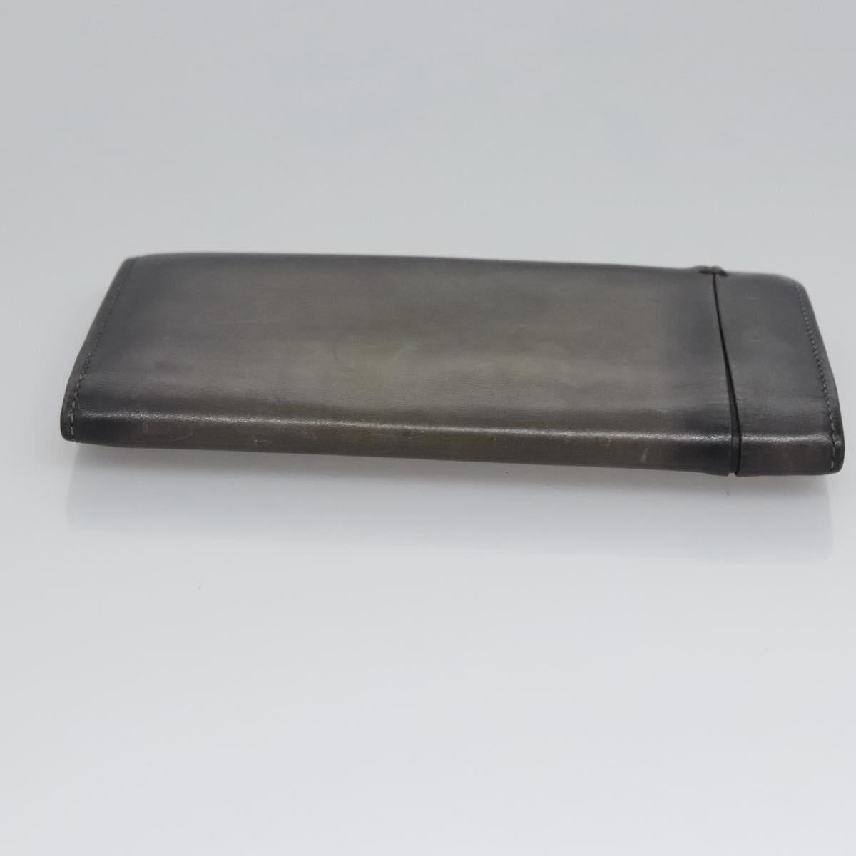 Berluti Long Wallet Leather Black Auth bs23508